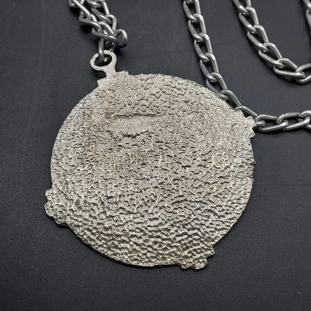 Heavy‎ Silver Tone Tribal Eagle Bird Pendant Necklace Copper Tone Wings